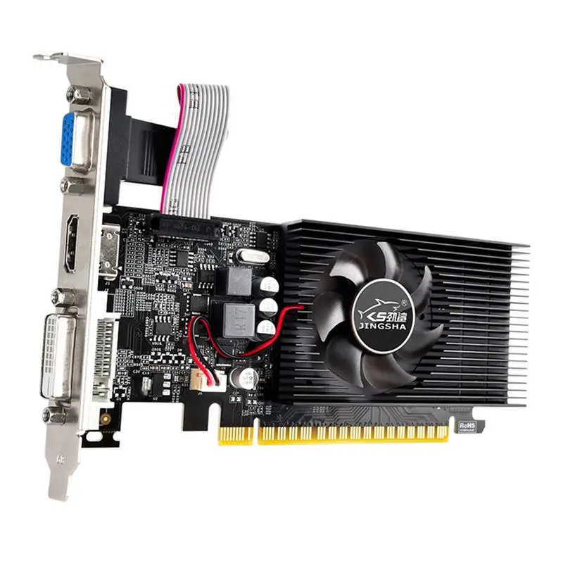 Top GT730 Graphics Card 4GB/GDDR3/128bit Memory 700MHz Core Frequency Compatible with VGA+DVI+HDMI Ports for Office Game