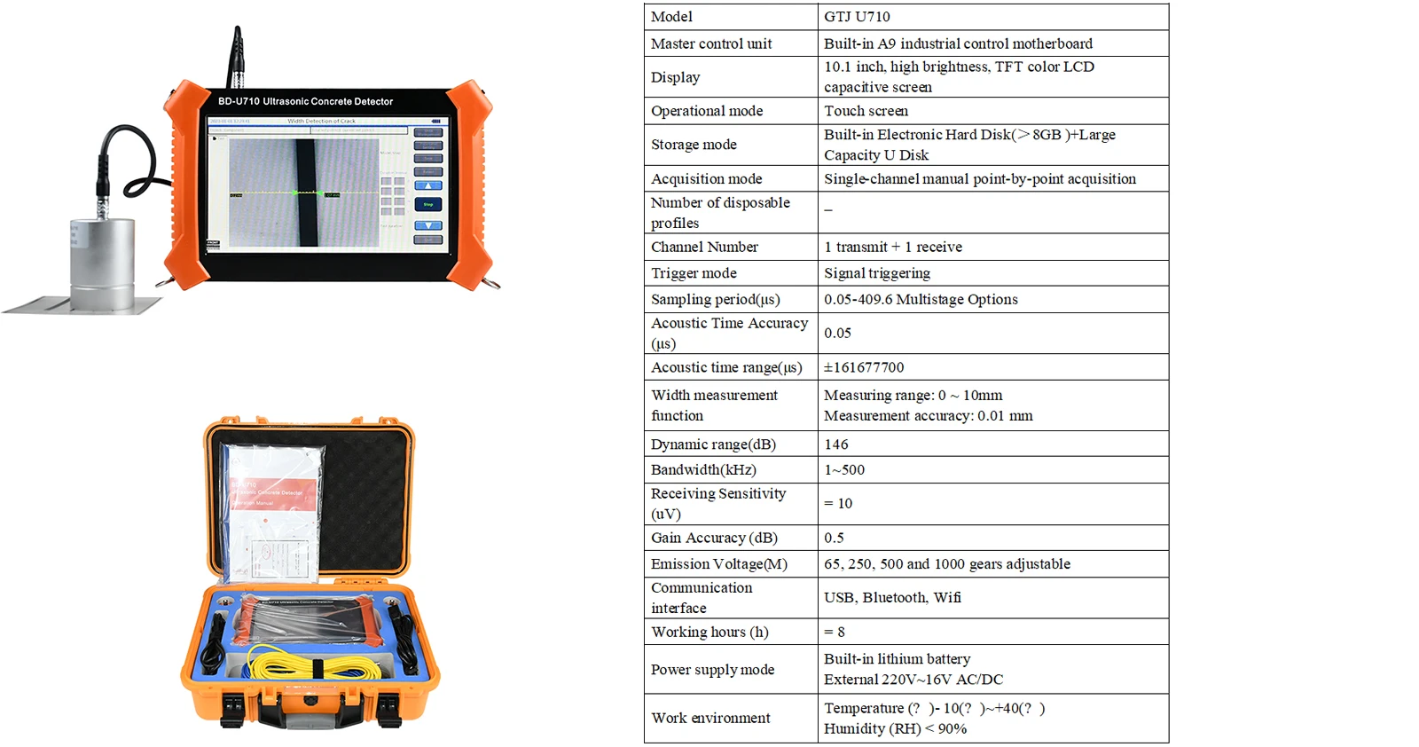 Foundation Piles Testing Equipment Ultrasonic Detector Concrete Ultrasonic Pulse Velocity Tester