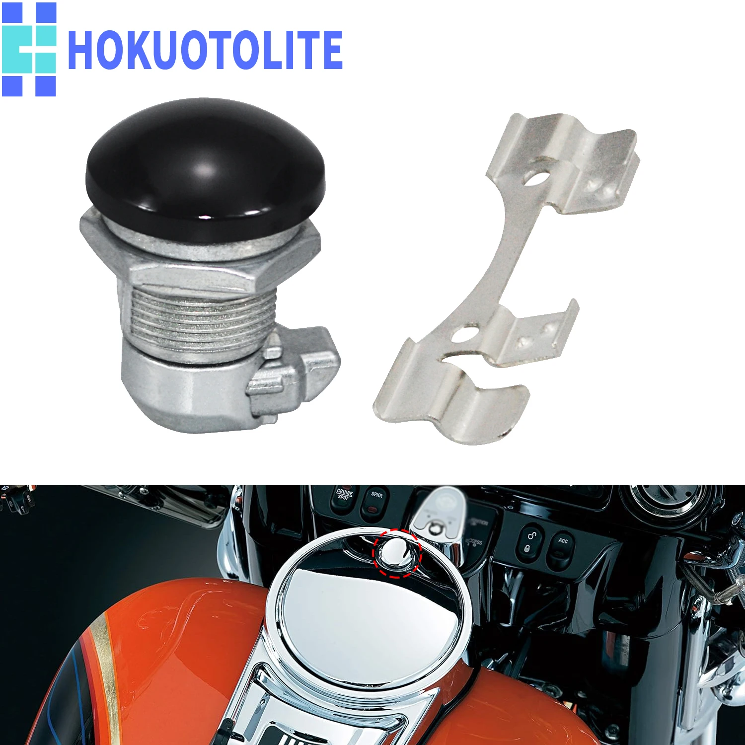 

Motorcycle Fuel Tank Cap Push-Button Latch Kit For Harley Touring Electra Street Tour Glide Road Glide Gas Cap Tank Cover