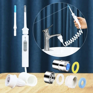 새로운 수도꼭지 구강 관개 기간 휴대용 치아 청소제 치과 용수 압력 조절 가능한 물 픽스 플로시 충전 필요 없음 10 최고의 판매수 치아 픽 클리너 -110
