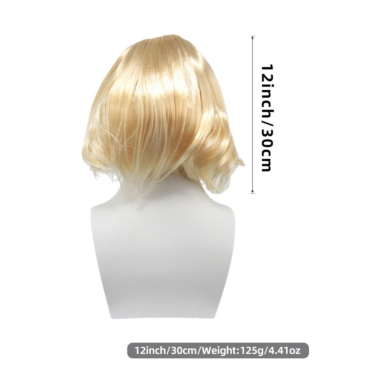 Blonde Short Bob Synthetic Wig, Straight Hair with Bangs for Cosplay, Halloween and Costume Parties image 6