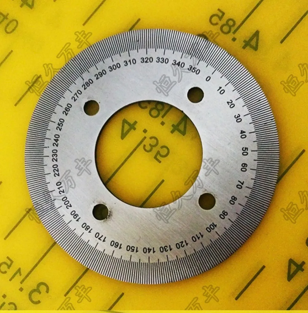 Diameter:60mm inner hole:25mm thickness:2mm  360 degree  Ultra small dial scale  Stainless steel disc