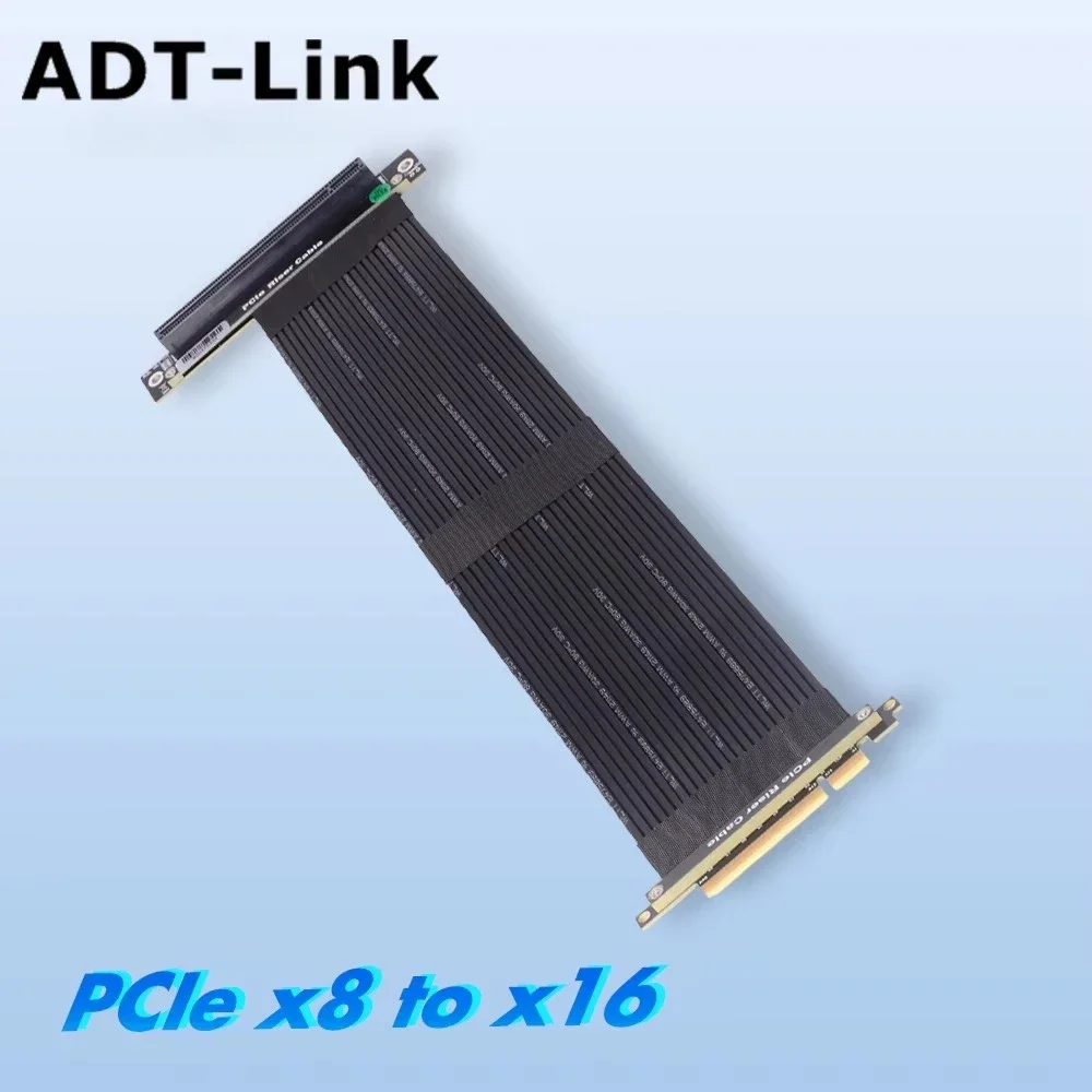 ADT-Link PCI-E 4.0 x8 to x16 Riser Cable Male to Female Adapter Support RTX3060 Graphics Card AMD NVIDIA GPU ETH Mining Extender