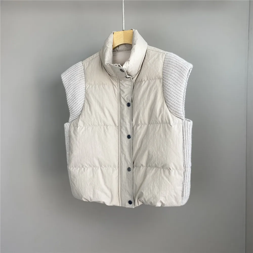 25 الخريف/الشتاء جديد الوقوف طوق مطرزة الكشمير تقسم أوزة أسفل تنوعا المرأة أسفل سترة