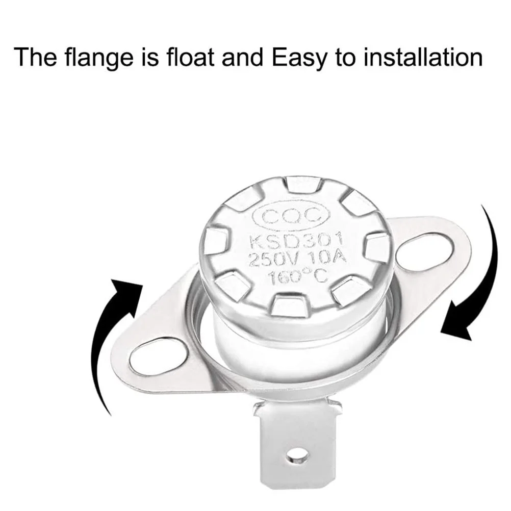 2 Pcs Temperature Switches 160°C Normally Closed Thermal Control for Computer KSD301 250V 10A