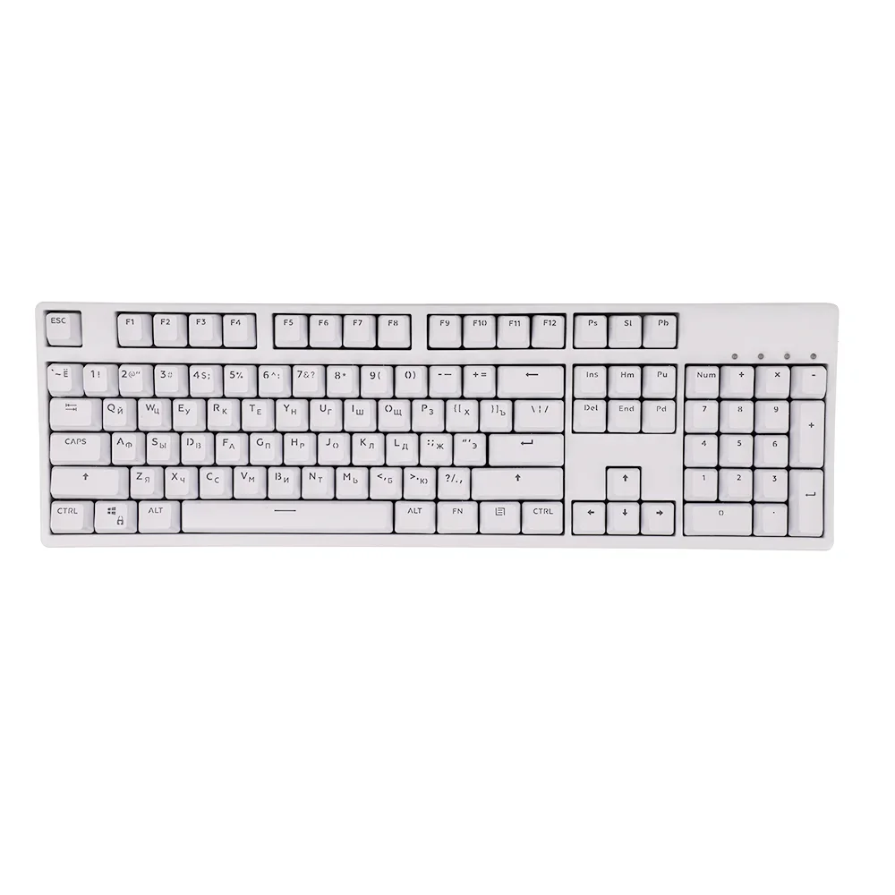 104 Keys Russian Keycaps OEM Height ABS White Backlight for 61 87 104 Mechanical Keyboard AULA Ajazz Akko Game PC