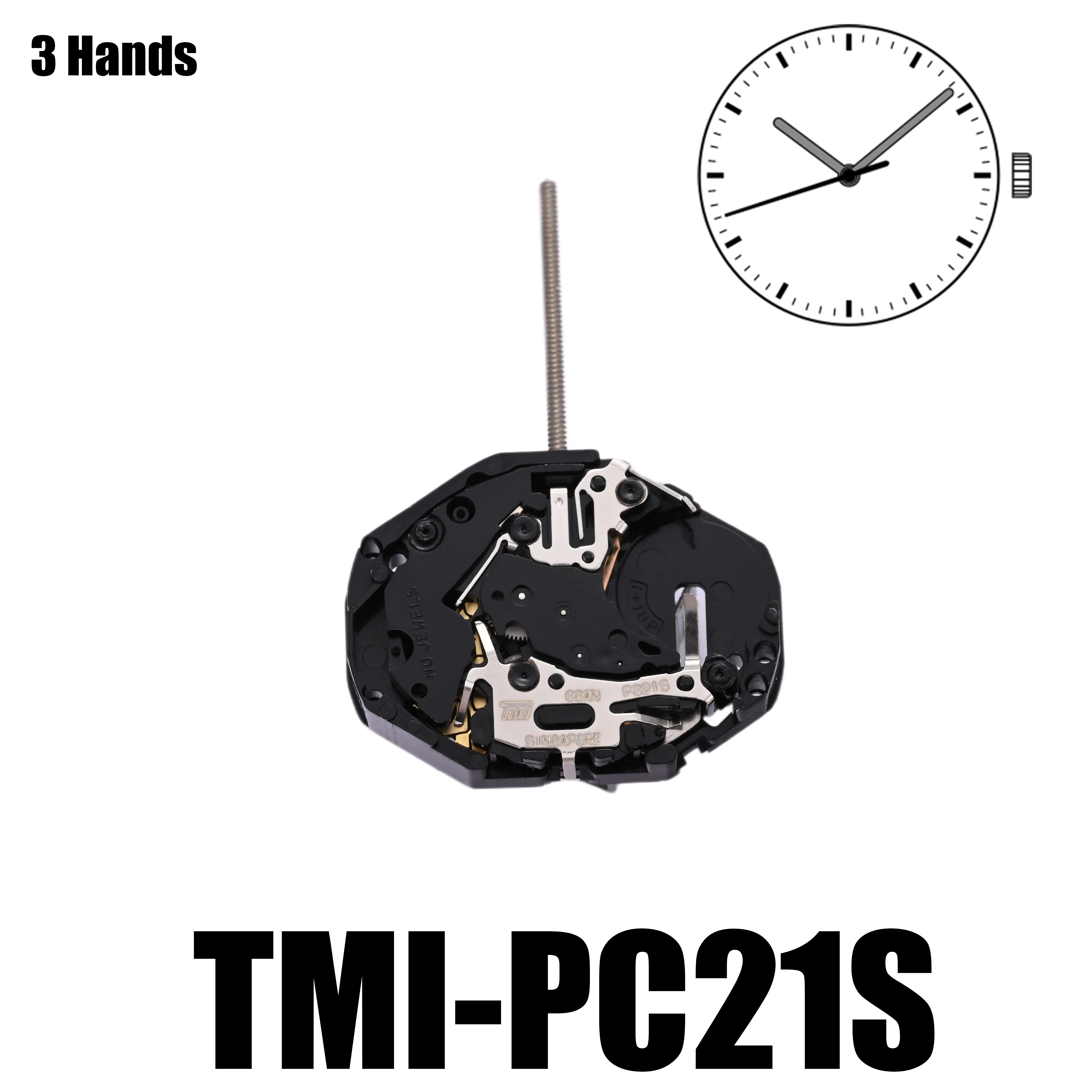 TMI PC21S movimiento de cuarzo estándar japonés 3, tamaño: 6, 4x8 ‴, altura: 3,15mm