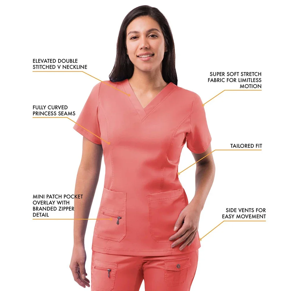 Summer Short-sleeved Beauty Pet Hospital Dental Operating Room Wash Clothes Shirt Doctor Nurse Work Uniform