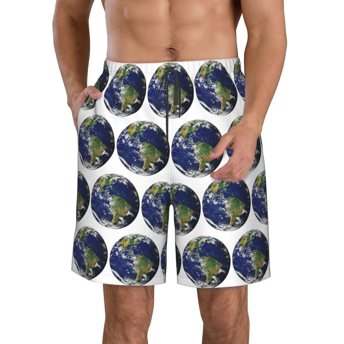 The Planet Earth - Our Blue Marble (North And South America) 1 Trunks Beach Board Shorts Quick Dry Swimming Summer Men Pants