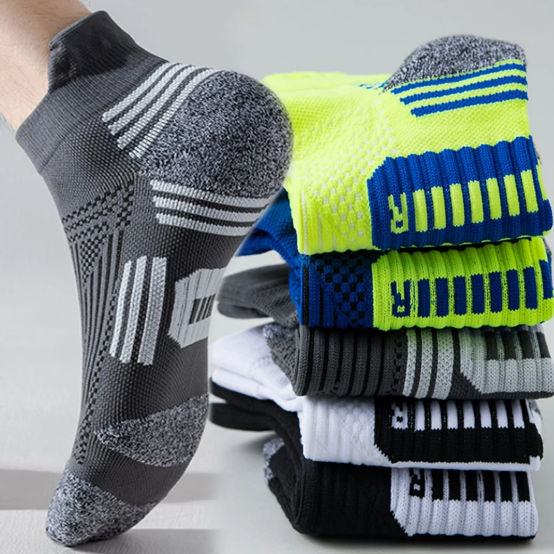 

Breathable Sports Running Short Tube Sock Men Women Professional Marathon Fitness Thickened Cushioned Low Cut Boat Ankle Socks