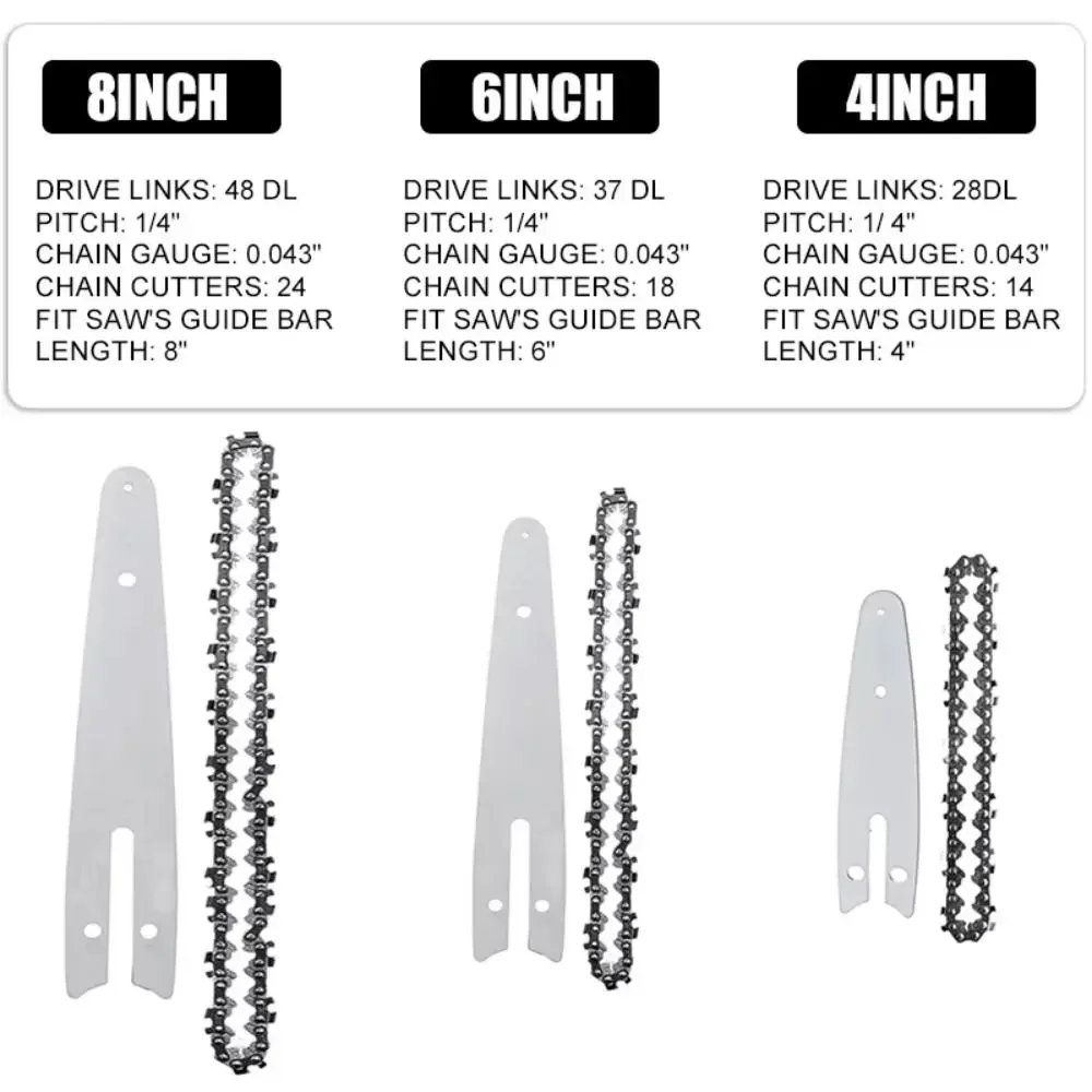 1Set for Electric Saw Chain Guide Plate Set Electric Saw Parts Garden Tool Saw Chain Kit Logging Pruning Steel Chainsaw Plate