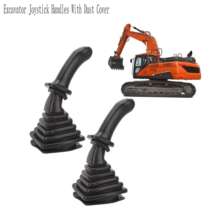 Punhos de joystick de escavadeira de 3 botões precisos, 2 peças com capa contra poeira para Doosan DH DX150 215 225 300 370-9C