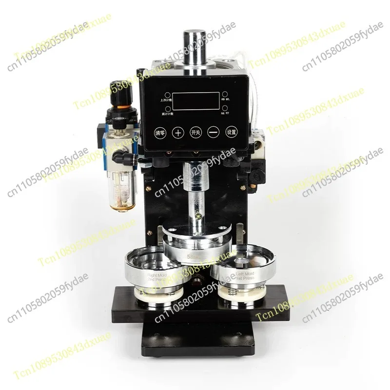 Automatic badge machine, pneumatic ba dge machine, tinplate bad ge making machine, double flash, including badg e mold