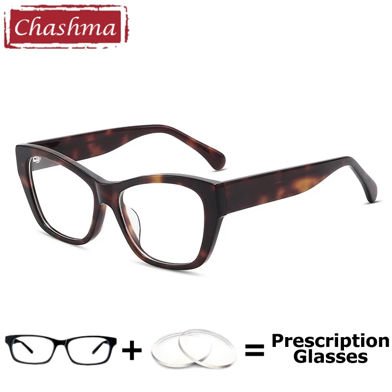 

Chashma Cat Eye Prescription Glasses Acetate Optical Frame for Myopia Presbyopia Blue Ray Block UV Protection Reading Glasses