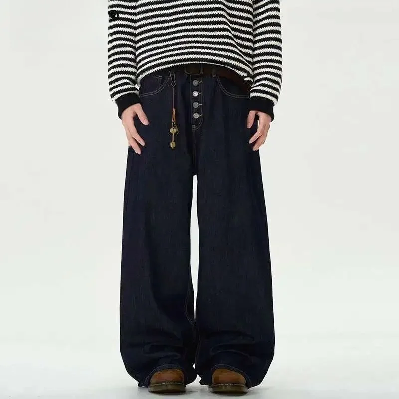 

Мужские джинсы IEFB, новые, прямого кроя, свободного покроя, с пуговицами, удобные, из прочной нейлоновой ткани, Cleanfit Sle Summer 205