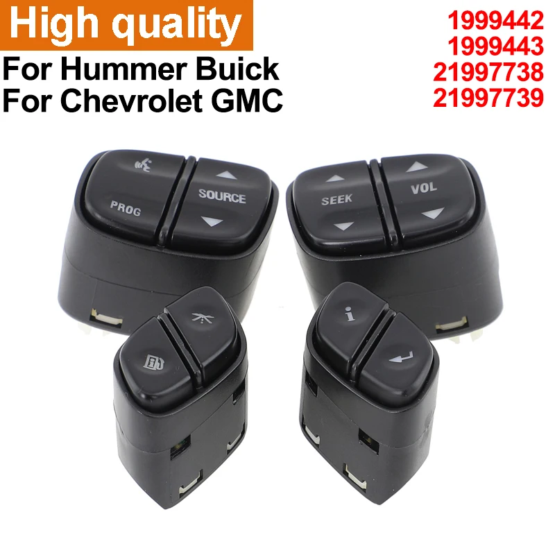 A Set Of 4PCS Steering Wheel Radio Source Control Switch Button For Hummer H2 Buick Rainier Chevrolet Tahoe GMC Yukon 2003-2006
