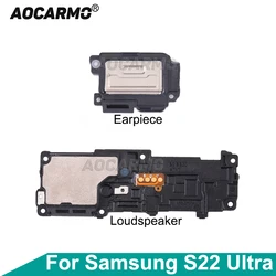 Aocarmo For Samsung Galaxy S22 Ultra SM-S908 Top Ear Speaker Earpiece Receiver Earphone Bottom Loudspeaker Buzzer Repair Part