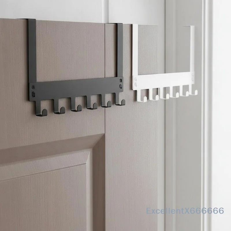 1Pcs Over The Door Punch Free Wrought Iron Hanger Easy Assemble Sundries Storage Rack for Kitchen Bathroom Office