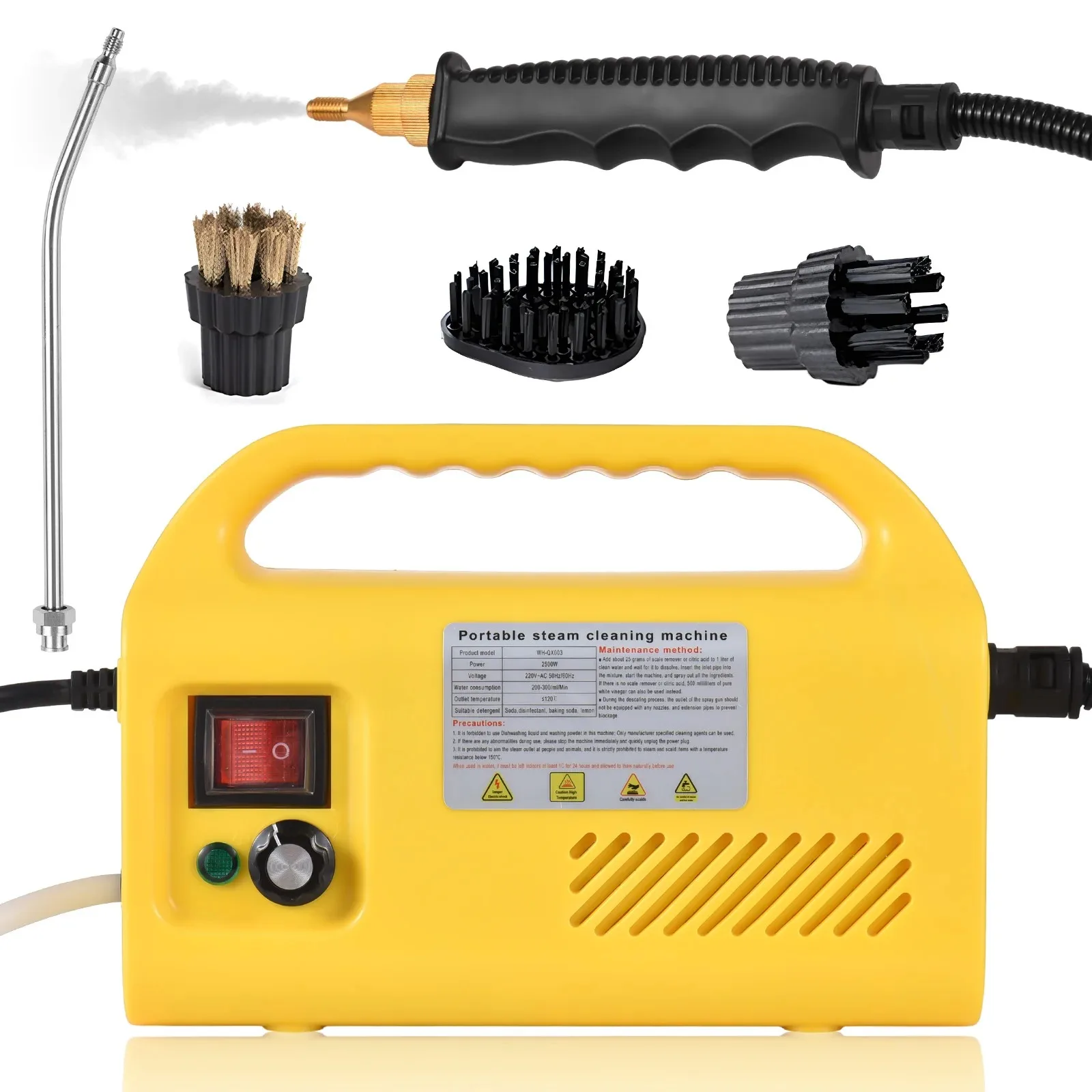 220V EU plug 2600W Household Electric Steam Cleaner 2600W Portable Handheld Steamer Car Kitchen Brush Cleaning Machine