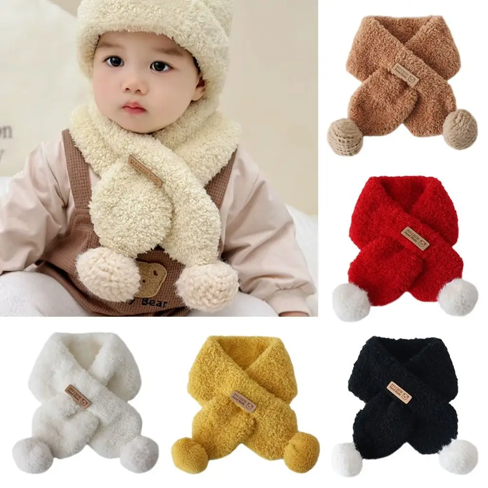 1-5 Years Old Winter Cute Kids Winter Scarf Warm Soft Plush Scarves Windproof Cartoon Neckerchief for Baby Boys Girls