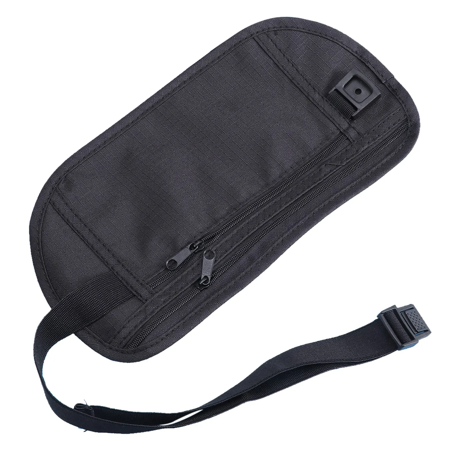 Money Belt Waist Bag Ultra Slim Adjustable Travel Pouch Running Belt Cell Phone Holder for Outdoor Travel Camping Sports Black