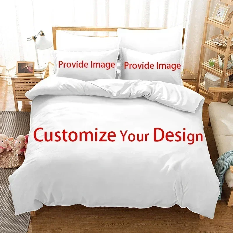 Customized Design Photo Logo Duvet Cover Set Boys Adults Kids Gift Custom DIY Bedding Set Queen King Size Personalized Bet Set