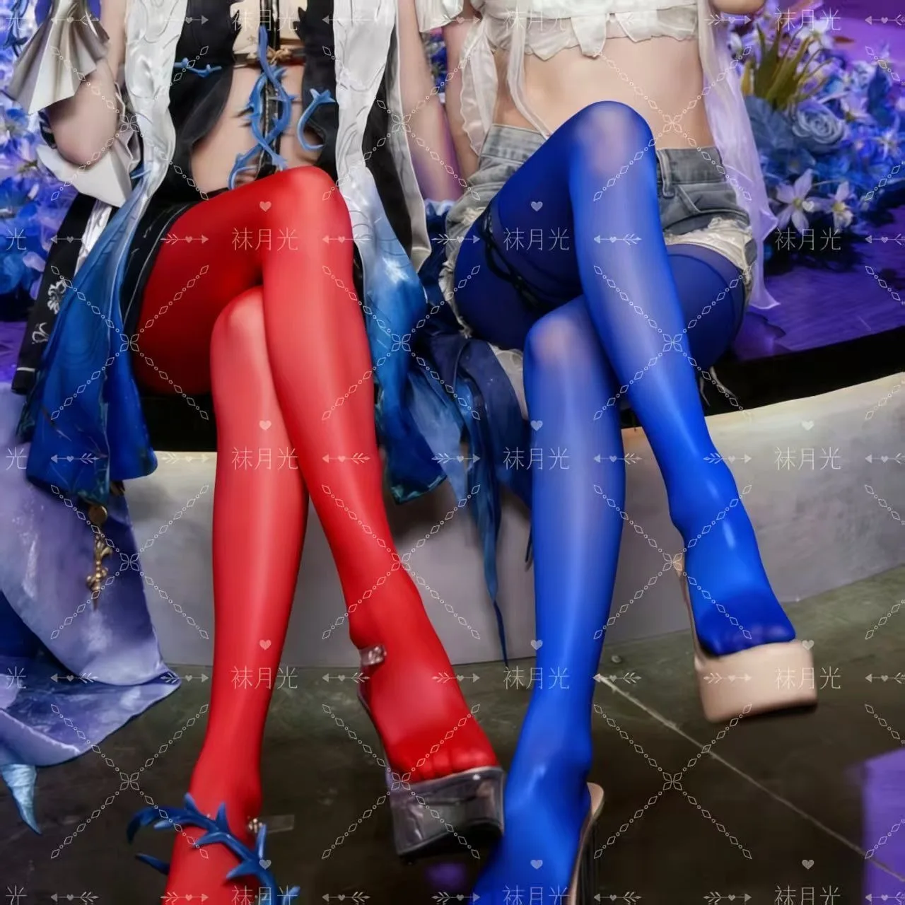 

Internet Celebrity Horse Oil Woman Stockings Sexy Silk Stockings Without Crotch Stockings Bright Red Open Style Doll Long Socks