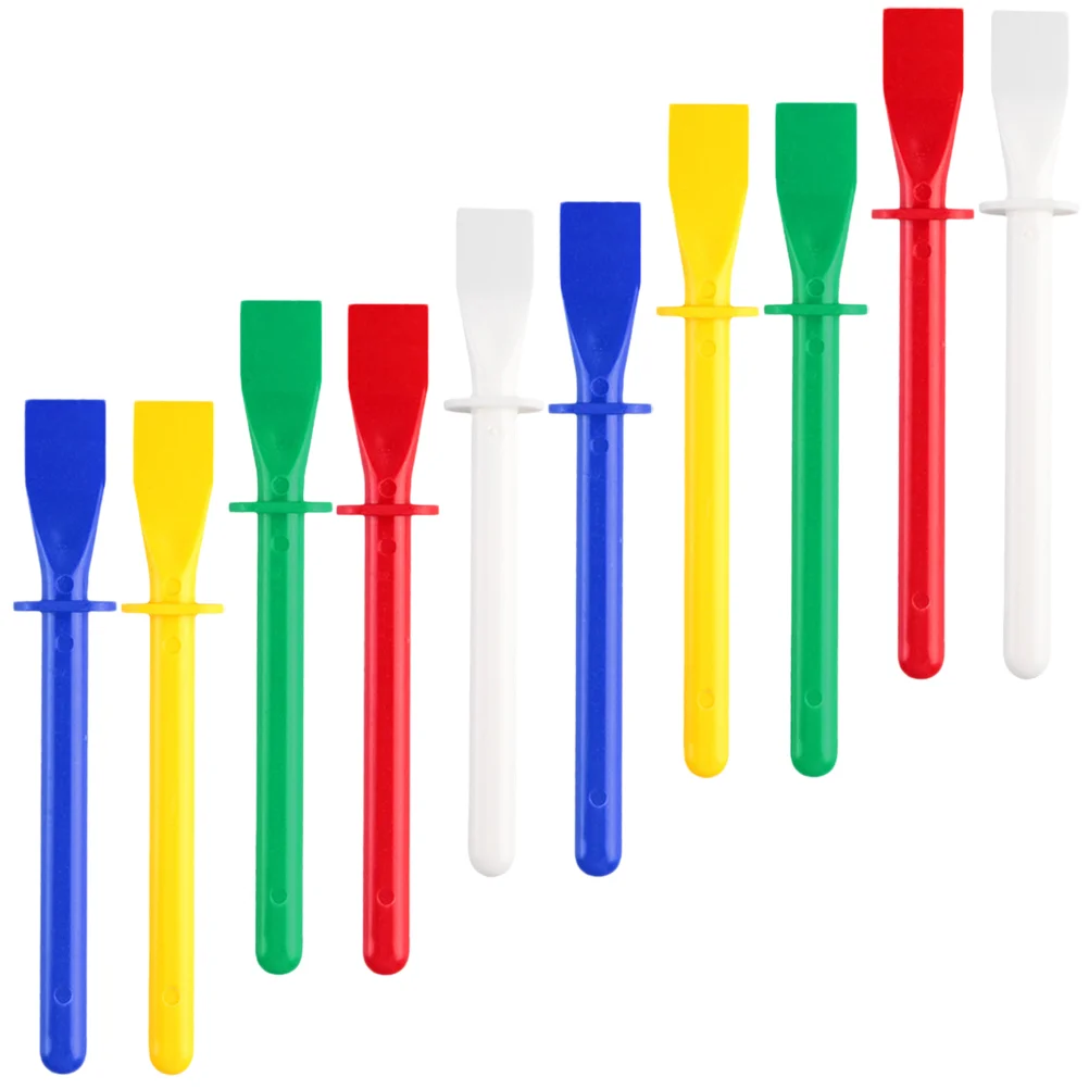 10pcs Colored Glue Smear Sticks 11cm PP Handheld Spatula Craft Tools for PU Felt Wood Paper Cardboard