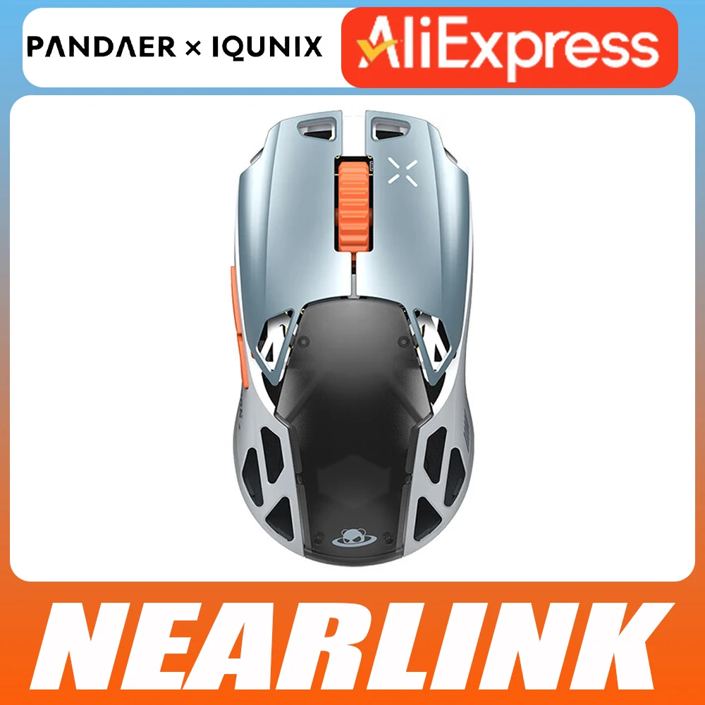 PANDAER × IQUNIX Wireless Mouse 8K Aluminium Alloy NearLink Lightweight E-sport Gaming Mouse Three Mode PC Gamer Accessories