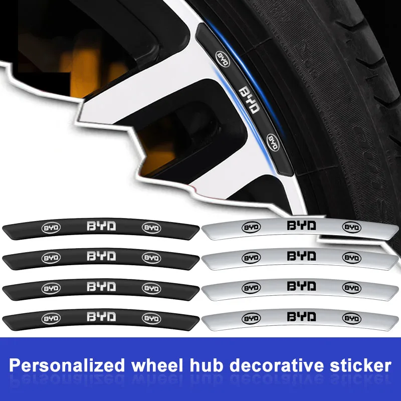 Aluminum Car Badge Emblem Wheel Hub Rims Decor 3D Stickers For BYD F3 S6 F0 Tang I3 S7 G3 E5 E2 E1 E3 E9 D1 S8 E6 L3 Song Qing