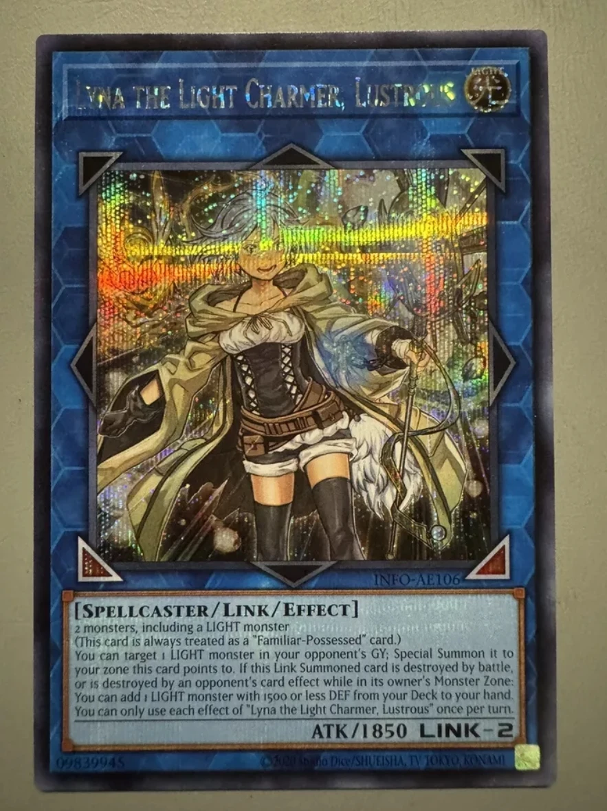 

Yugioh KONAMI Duel Monsters INFO-AE106 Lyna the Light Charmer, Lustrous Secret Rare Asian English Collection Mint Card