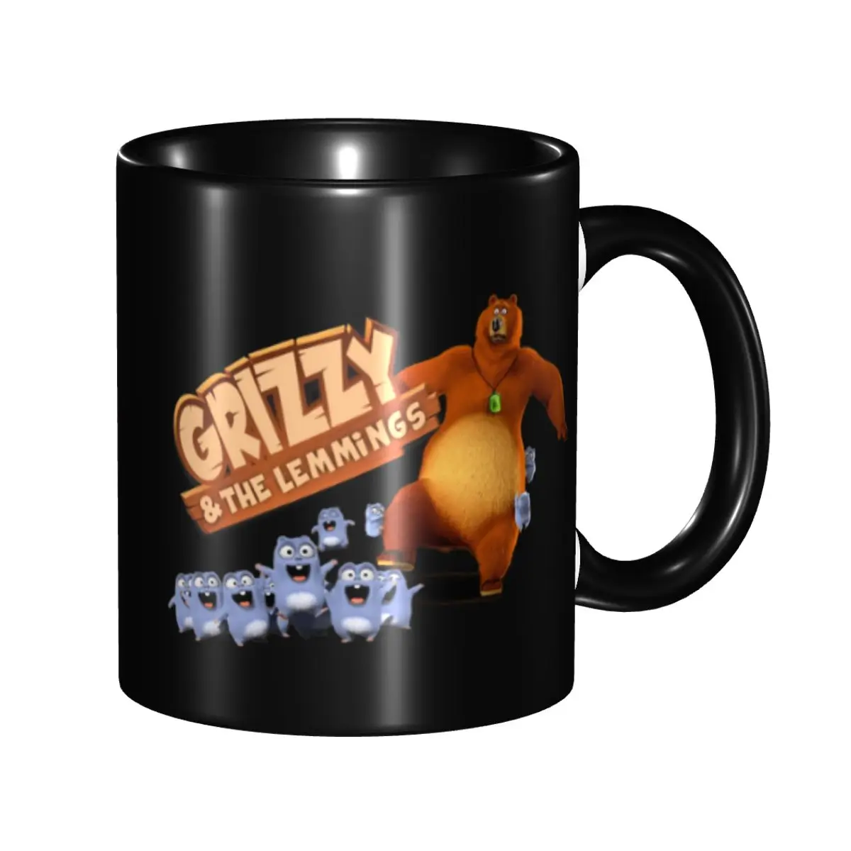 

Custom Grizzy And Lemmings Funny Angry The Lemmings Coffee Mug DIY Cartoon Tv Show Ceramic Milk Tea Cups