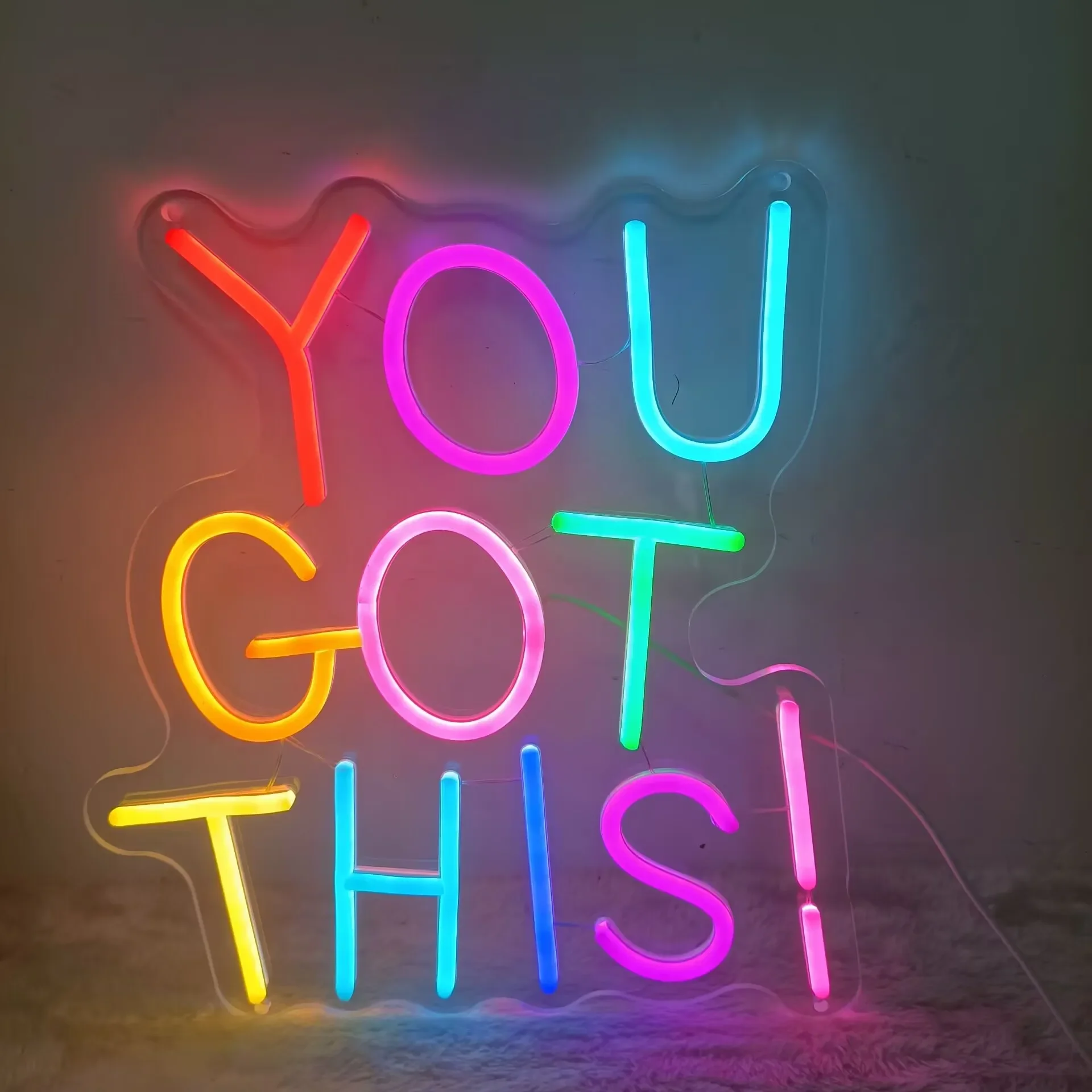

Светодиодная неоновая вывеска «You Got This» с регулируемой яркостью, декоративное неоновое освещение для офиса, класса, спальни, спортзала, вдохновляющий декор для стен