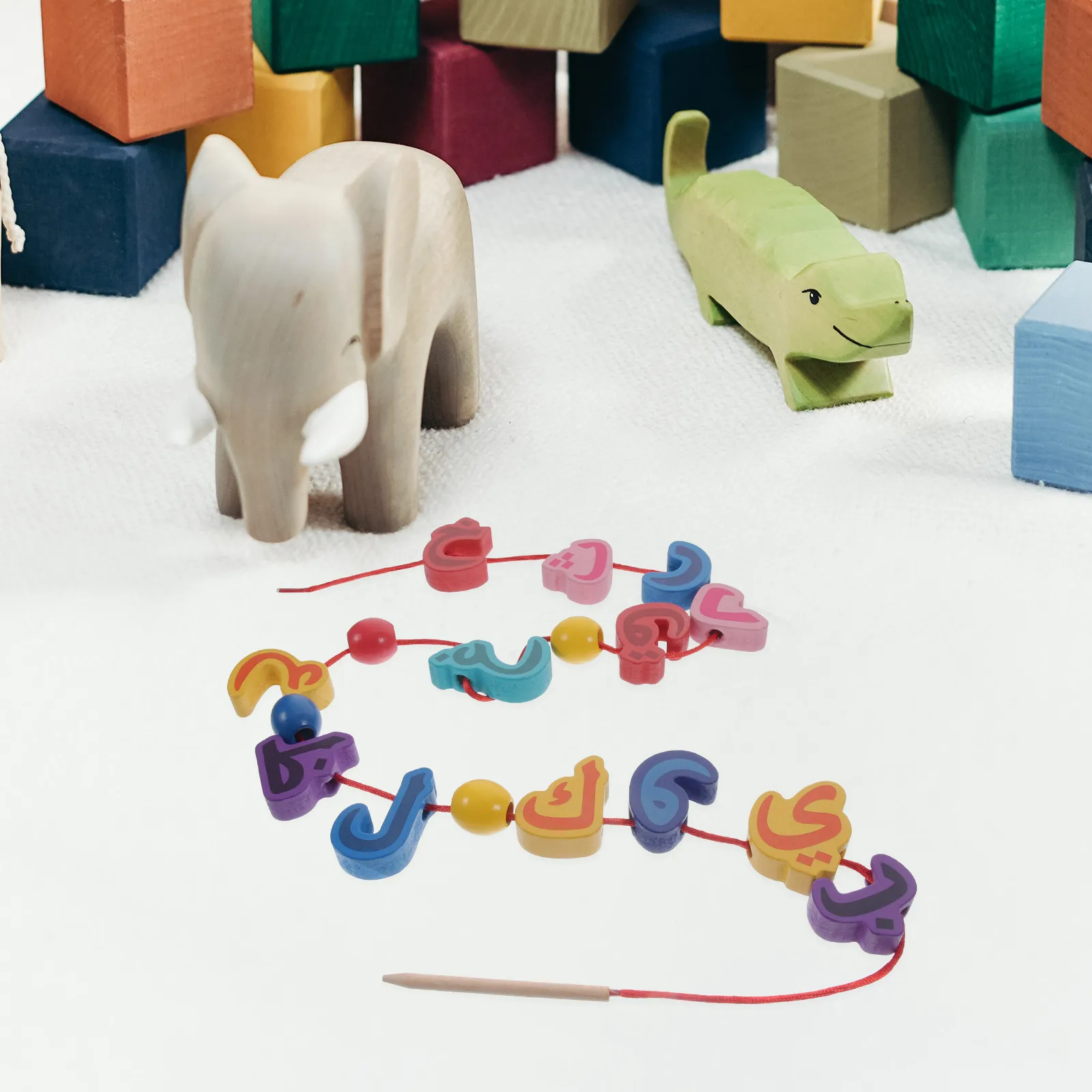 

1Set Arabic Alphabet Beading Preschool Learning Educational Matching Puzzle Game for Toddlers Fine Motor Skills Development