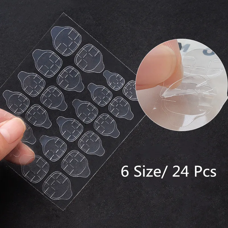 5 Sheets 120pcs Double Sided False Nail Art Glue Sticker DIY Tips Fake Nail Accessories Acrylic Manicure Gel Makeup Tool