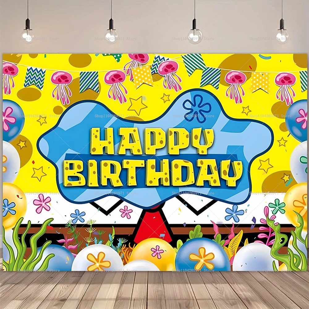 SpongeBob Party Backdrop Banne - đánh giá và giá Photography Sport