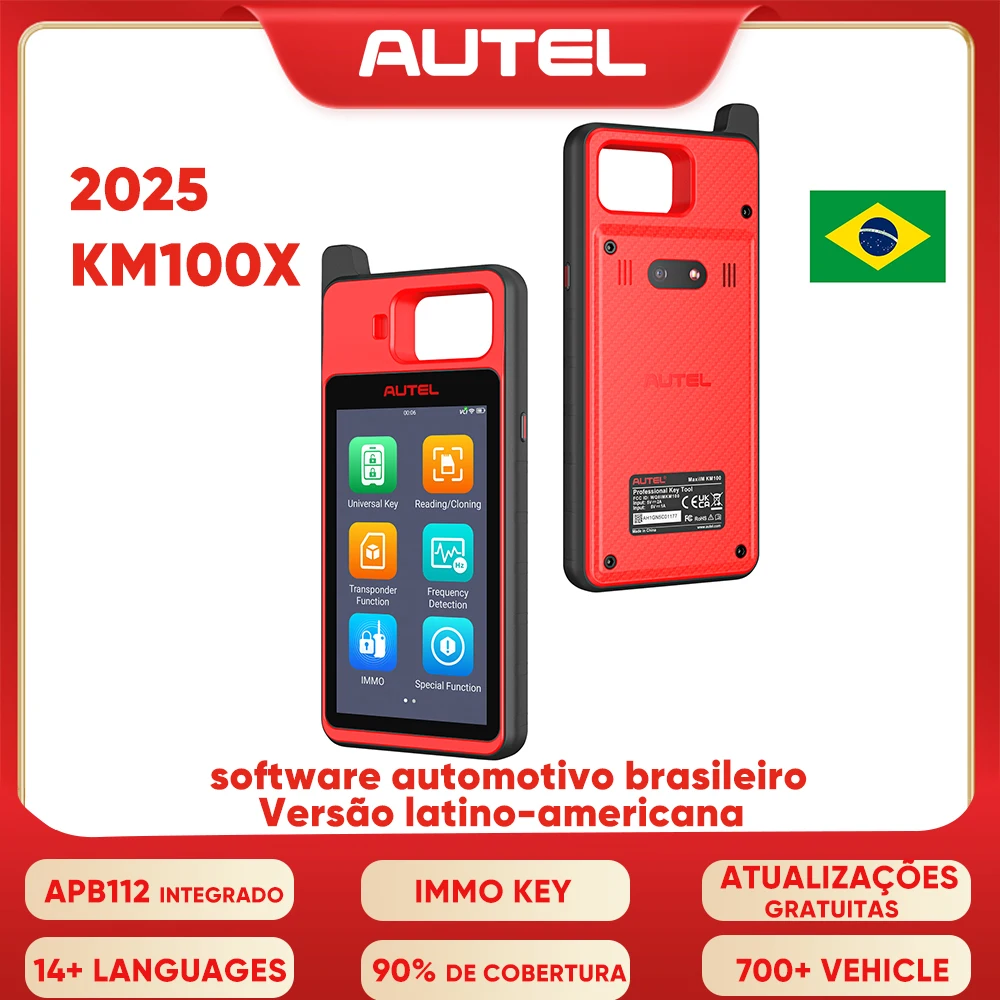 Autel MaxiIM KM100 Key Fob Programmer Immobilizer Tool Key Creation IMMO Learning Chip Read Write Cloning 2025 for latin america