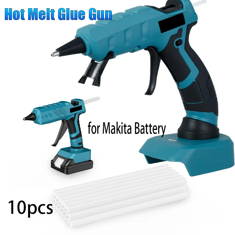 

280°C Cordless Hot Melt Glue Gun Portable Rechargeable with 10pcs 11mm Glue Sticks DIY Repair Tool For Makita 18V Battery BL1830