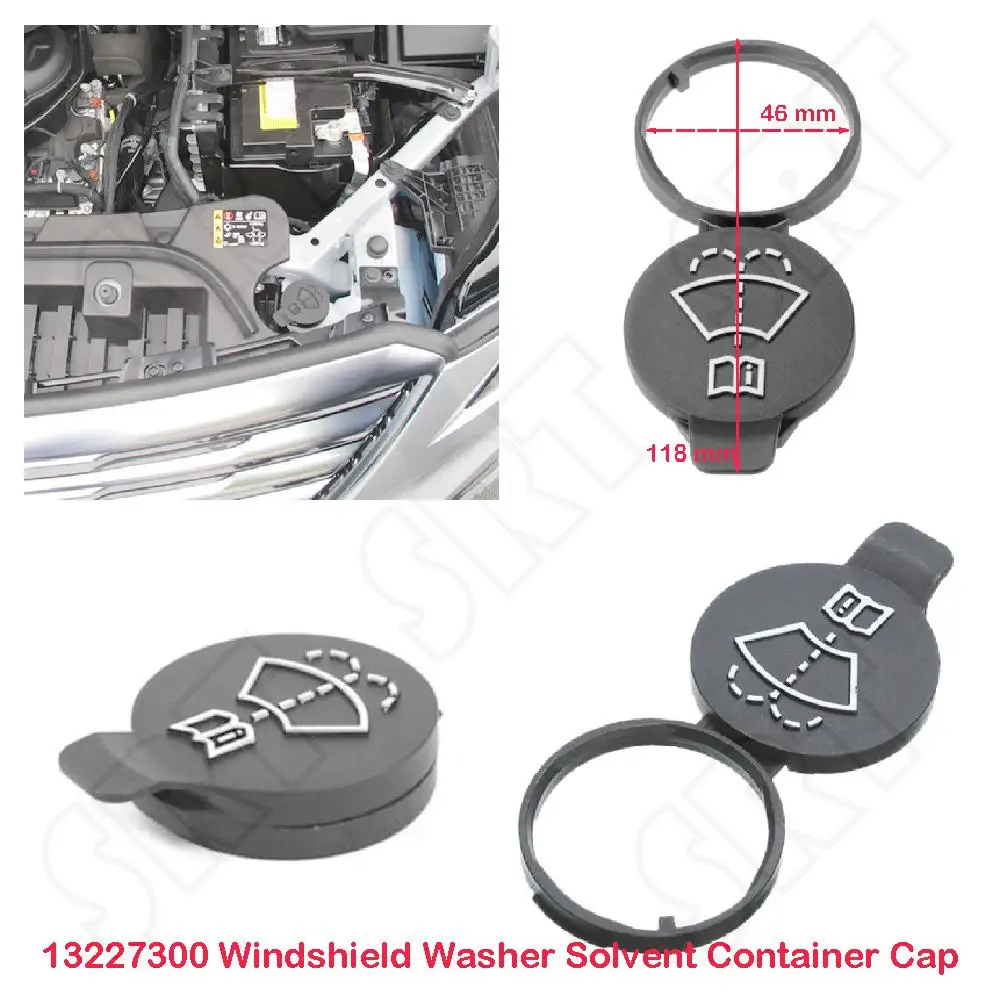 Auto Parts 13227300 Fits for Cadillac ATS XTS SRX 6 Cyl 3.6L 2013-2019 Car Windshield Wiper Washer Fluid Reservoir Tank Cap