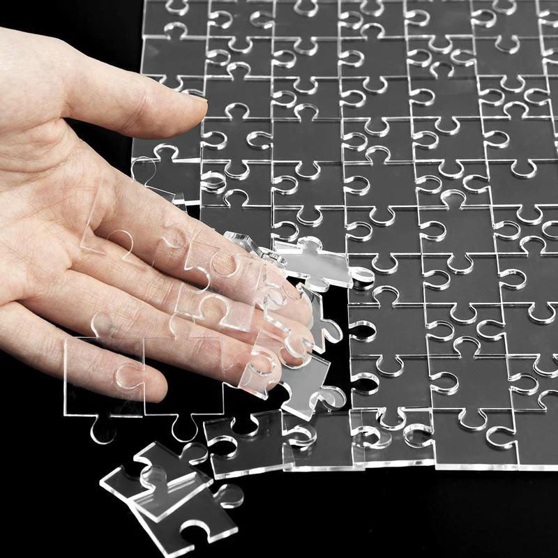 Acryl Organische Glazen Puzzel Puzzel Puzzelspeelgoed Helder Kristal Puzzel Uitdaging Voor Volwassen Kind Iq Bordspellen Speelgoed Onregelmatige Hel Puzzel