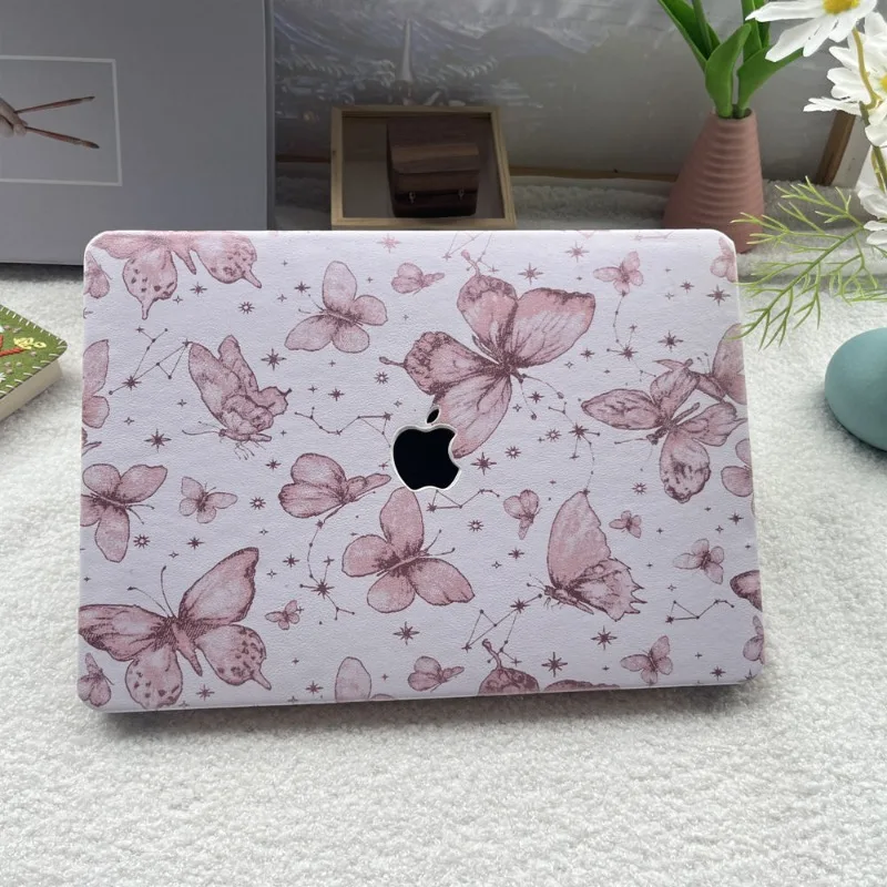 

Suitable for Macbookair Computer Case PU Leather Handmade Flashing Butterfly Macbookpro Laptop Protective Case 13 Inch