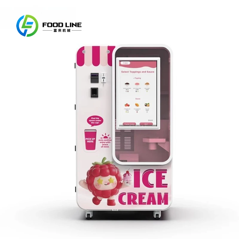 Customized size Automatic Commercial Frozen Ice Cream Machine Robotic Cone Ice Cream Machine