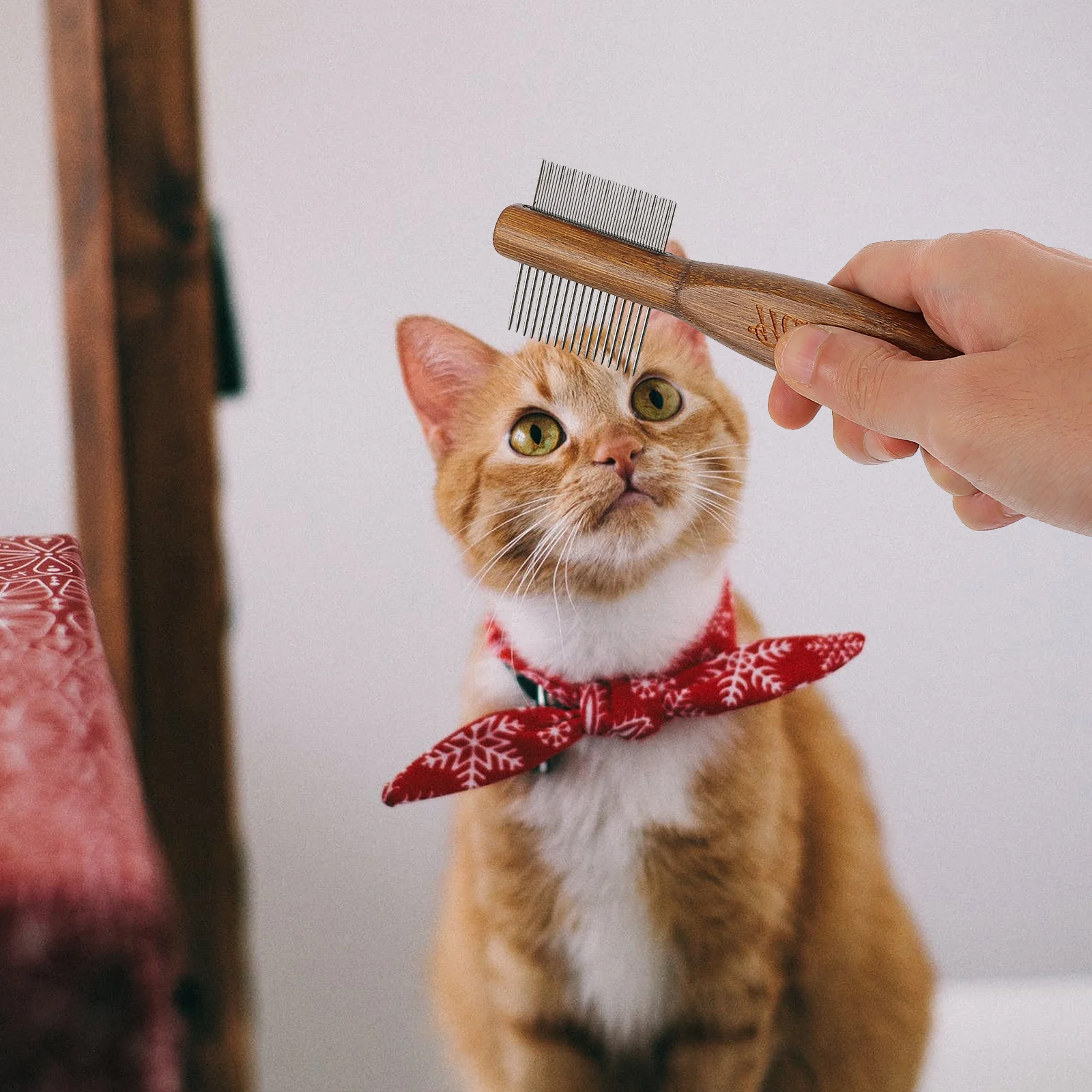 

1Pcs Double Row Pet Grooming Brush Ergonomic Design for Dense Hair Cleaning Dirt Dead Floating Hair Remover Cat Dog Supplies