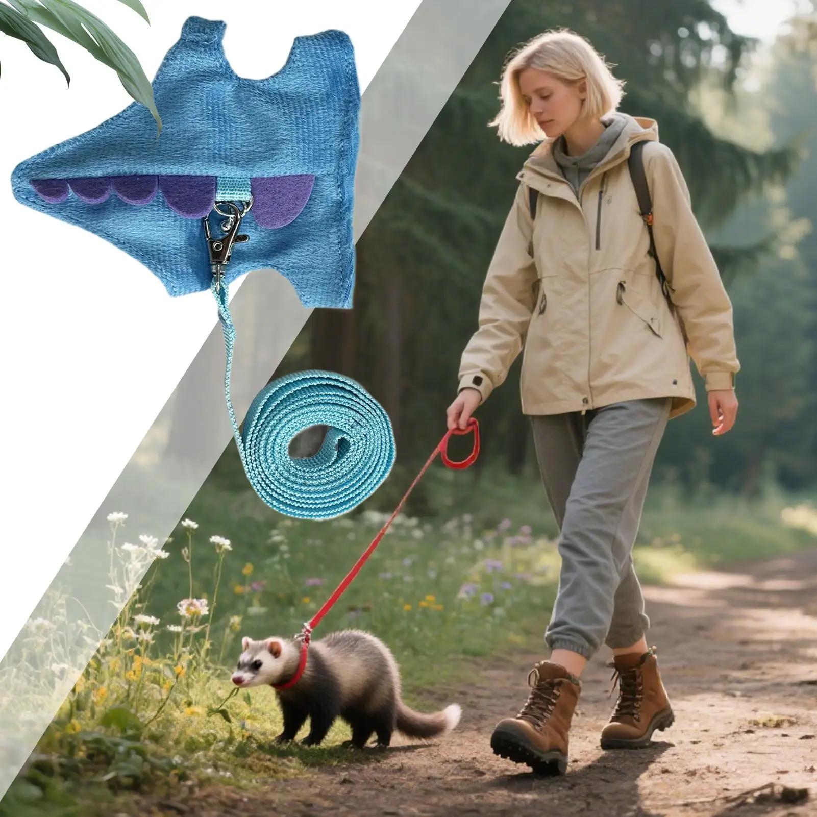 Регулируемая шлейка для хомяка, набор ремней и поводков для маленького кролика, милые мягкие вещи для хорька, аксессуары для котят, шиншиллы, ежедневно