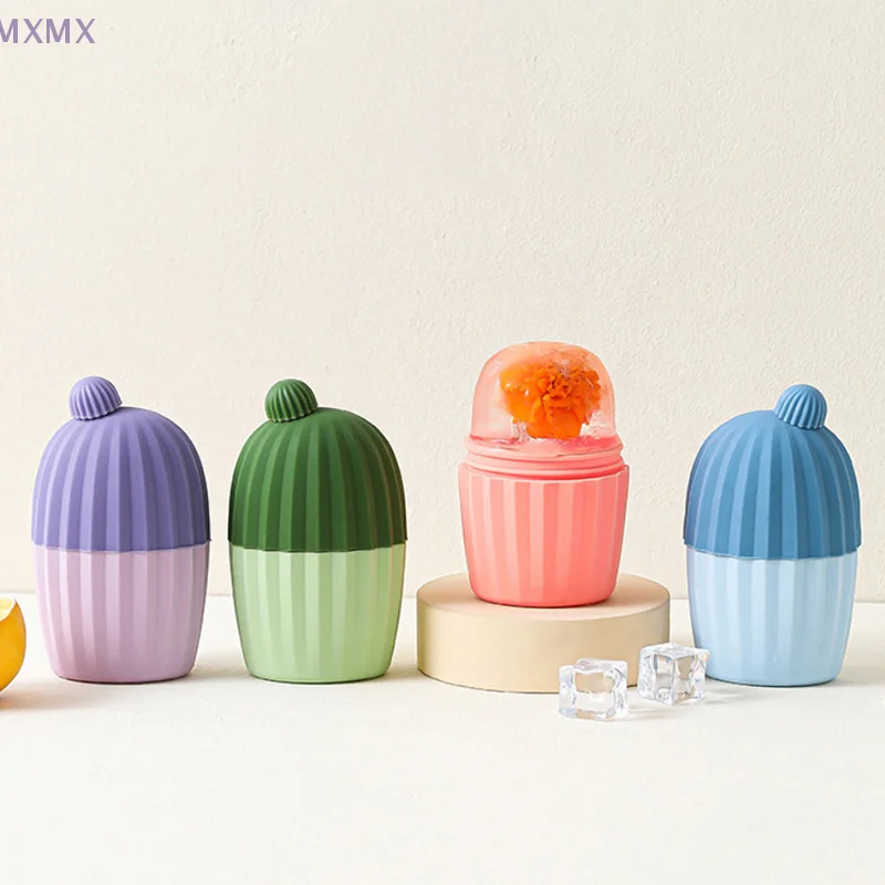 Sfera di ghiaccio in silicone Rullo per il viso Strumenti per il contorno del sollevamento del viso Stampo per sfera di ghiaccio fai-da-te Massaggiatore per il viso degli occhi Strumenti per la cura della pelle di bellezza