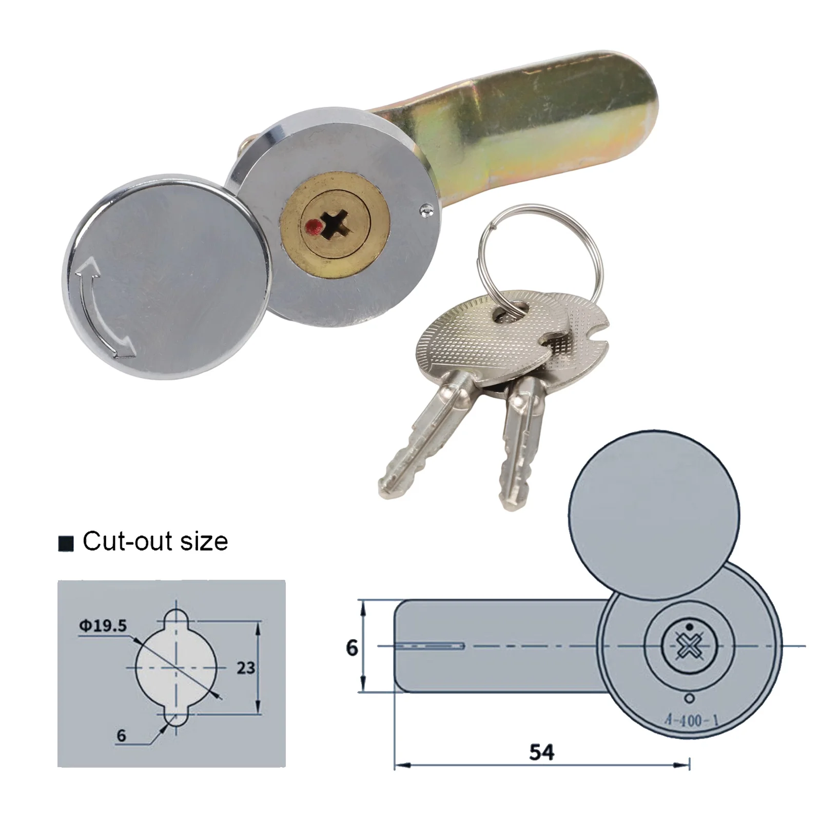 قفل كامة بمفتاح، بناء يدوم طويلاً، أداء موثوق به للإعدادات الصناعية لصناديق المعدات