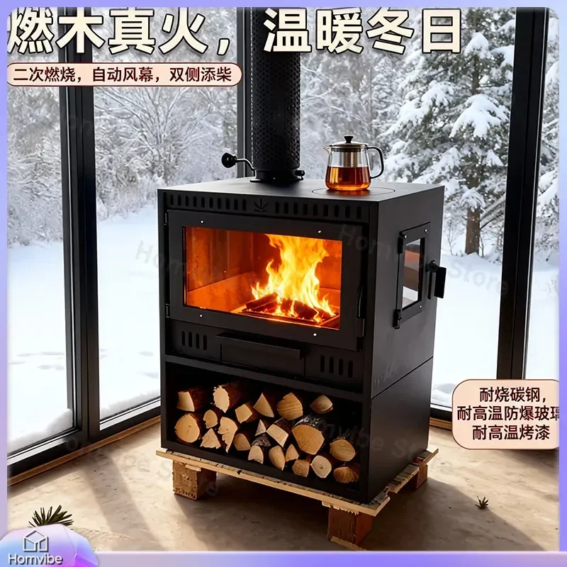 for Real Fire Fireplace Burning Wood Heating Stove Villa Home Interior Rural Decoration European Style