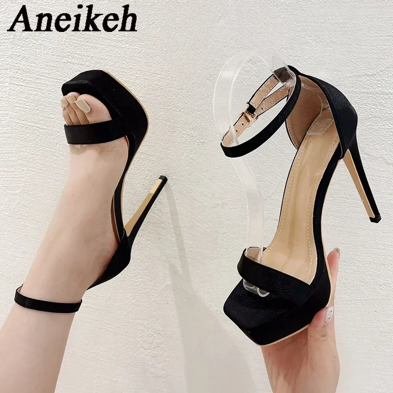 Aneikeh Sommer Ultra High Heels Sandalen frauen Wasserdichte Plattform Offene spitze Schnalle Sexy Mode Pumpen alias mujer