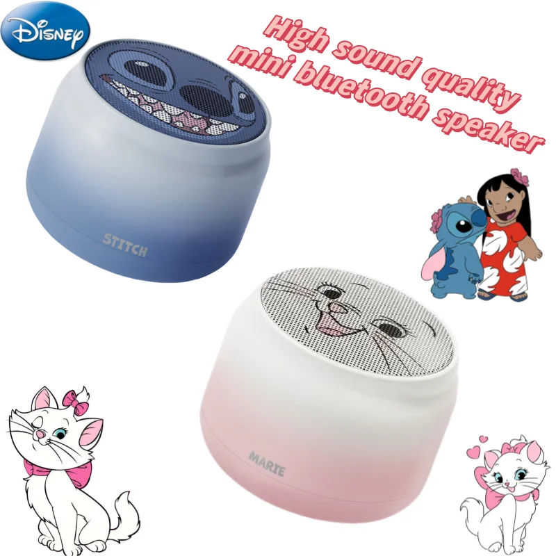 

Disney Stitch Marie Anime Peripherals Creative Cartoon Cute Mini Portable Bluetooth Speaker High Value Holiday Gifts Wholesale
