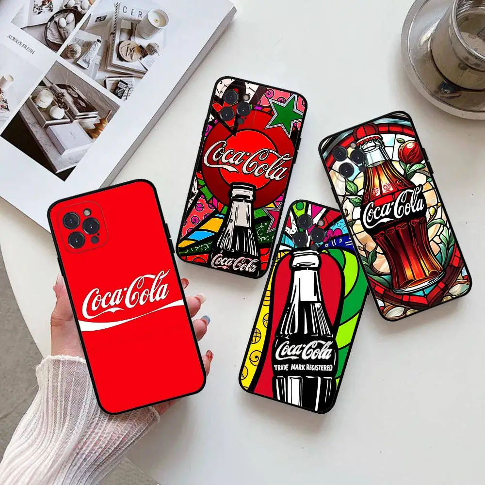 Funda para Teléfono C-Coca-Cola para iPhone 14 Plus 13 Mini 11 16 15 17 Pro Max, Protección Antigolpes